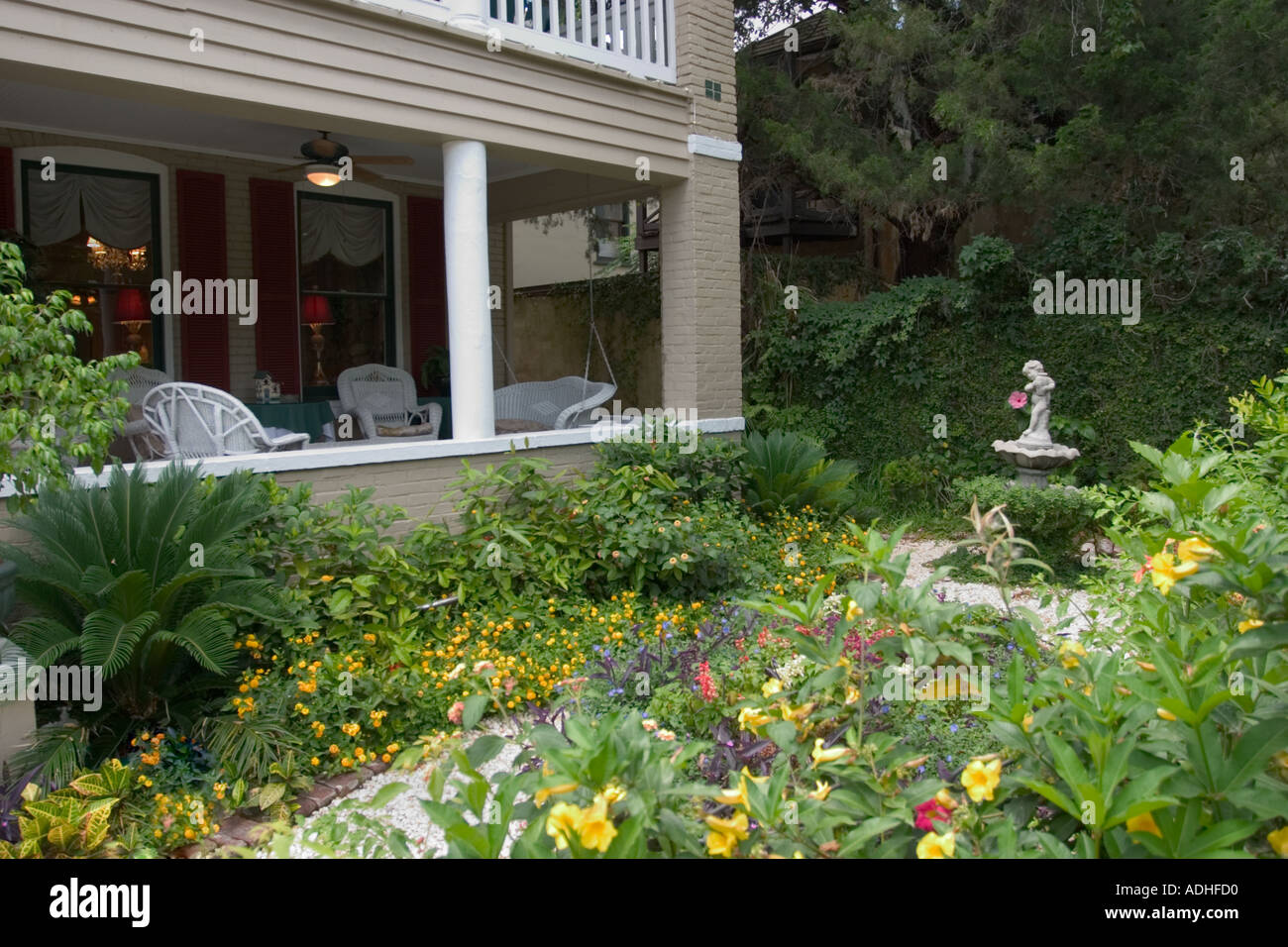 Jardin à l'Inn on Charlotte Bed Breakfast à St Augustine en Floride USA Banque D'Images