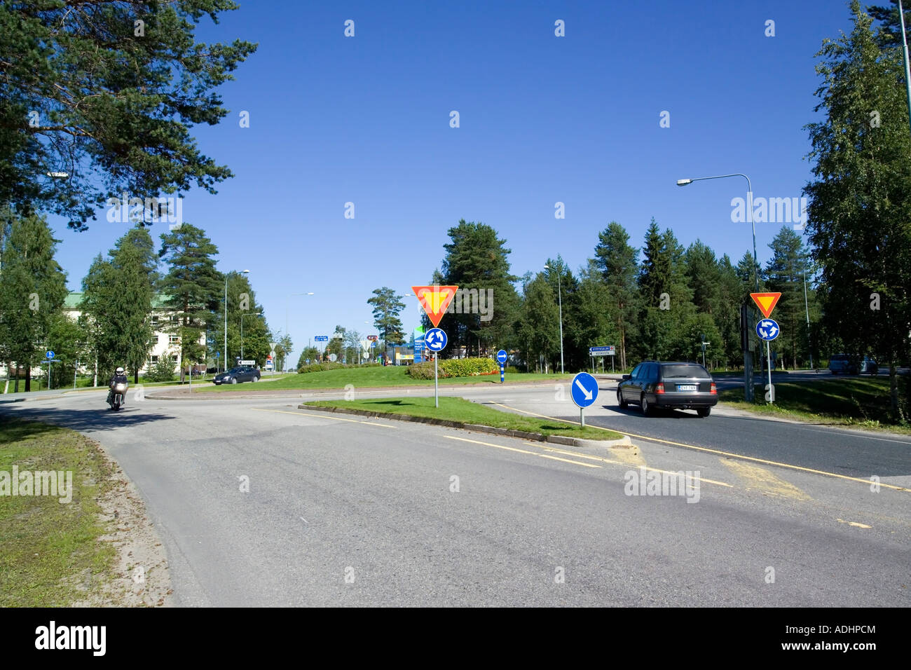 Rond-point, la Finlande Banque D'Images