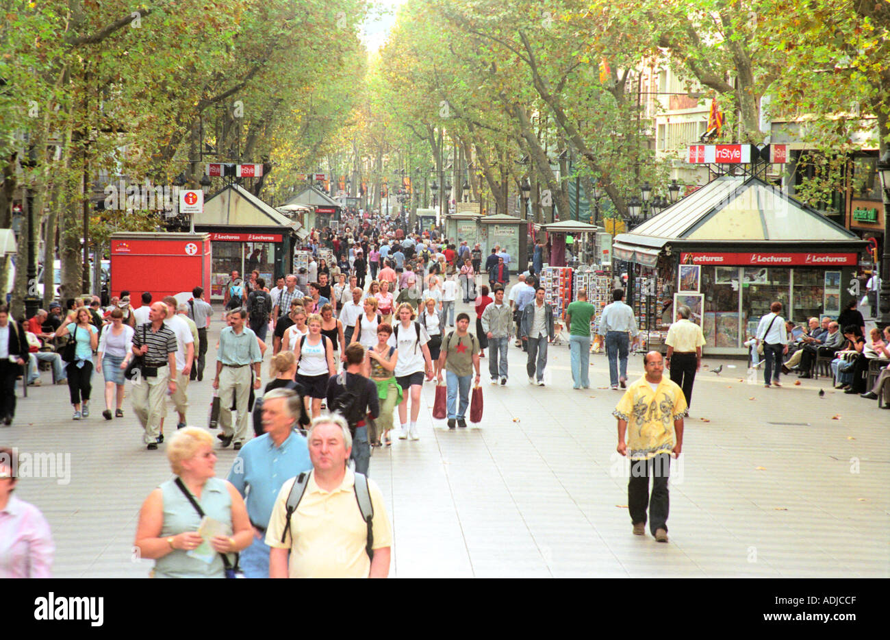 Las Ramblas Barcelone Espagne Banque D'Images