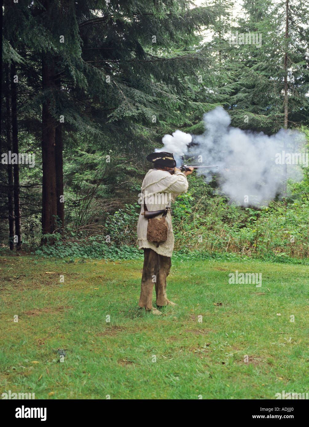 Démonstration de tir au fusil à Fort Clatsop Oregon Banque D'Images