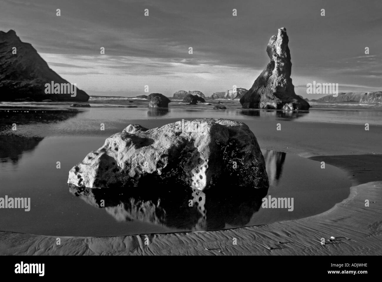 Marée basse à Bandon Beach Oregon Banque D'Images