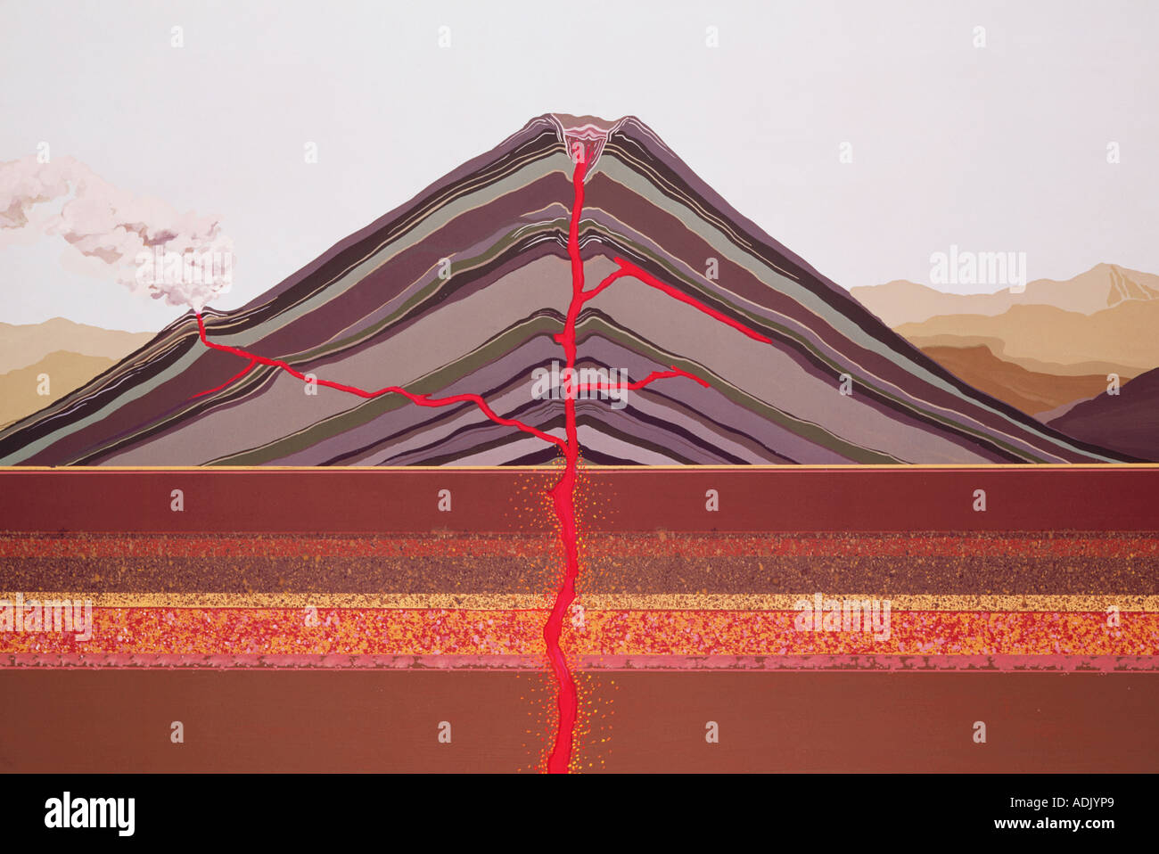 Strato éruption volcanique Banque D'Images