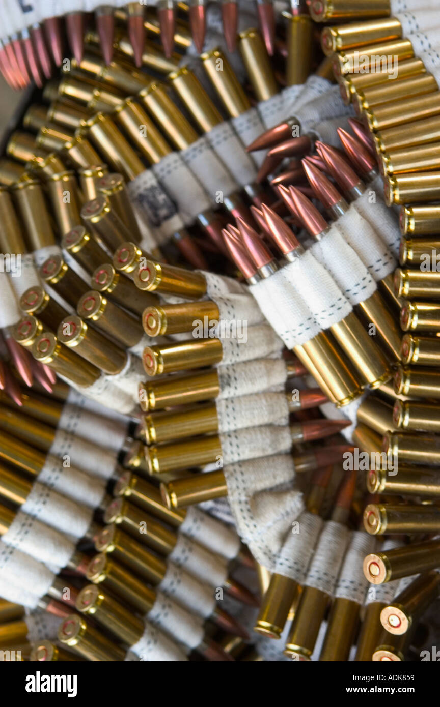 Ceinture de munitions de mitrailleuse Banque D'Images