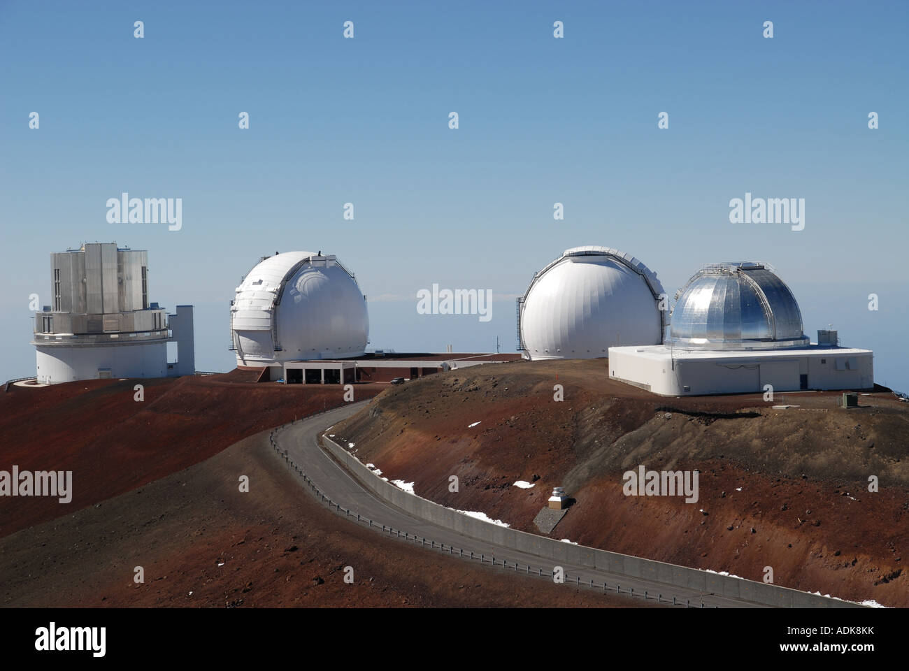 Le télescope Keck I +II, télescope Subaru et télescope infrarouge de la NASA sur le Mauna Kea, Hawaii Banque D'Images