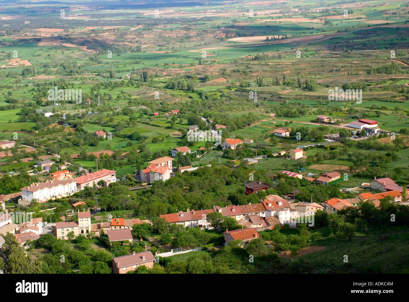 Vue aérienne. Poza de la Sal. La Bureba. Province de Burgos. Castilla y León. Espagne. Banque D'Images