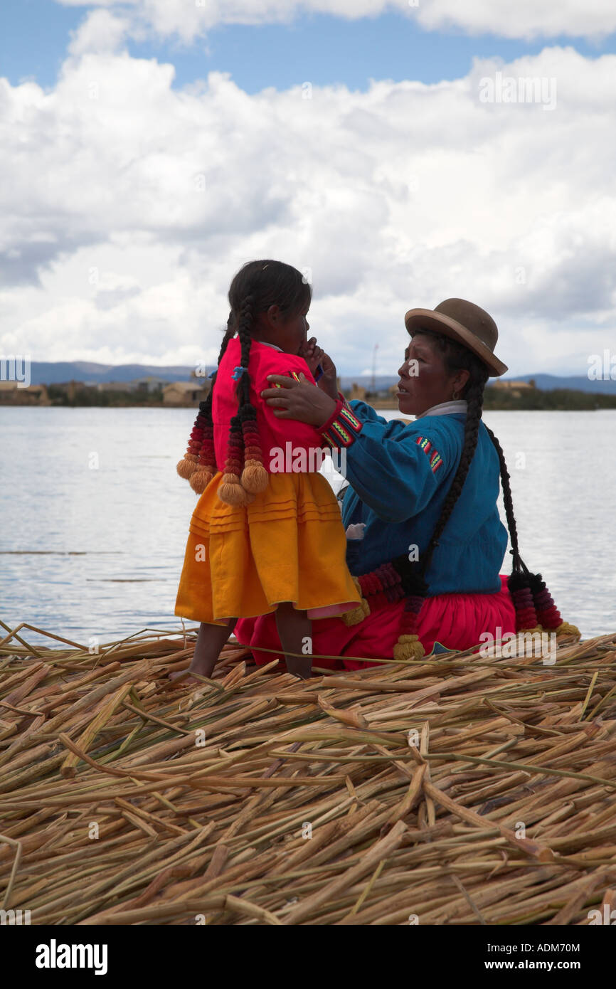 Le lac Titicaca au Pérou Banque D'Images