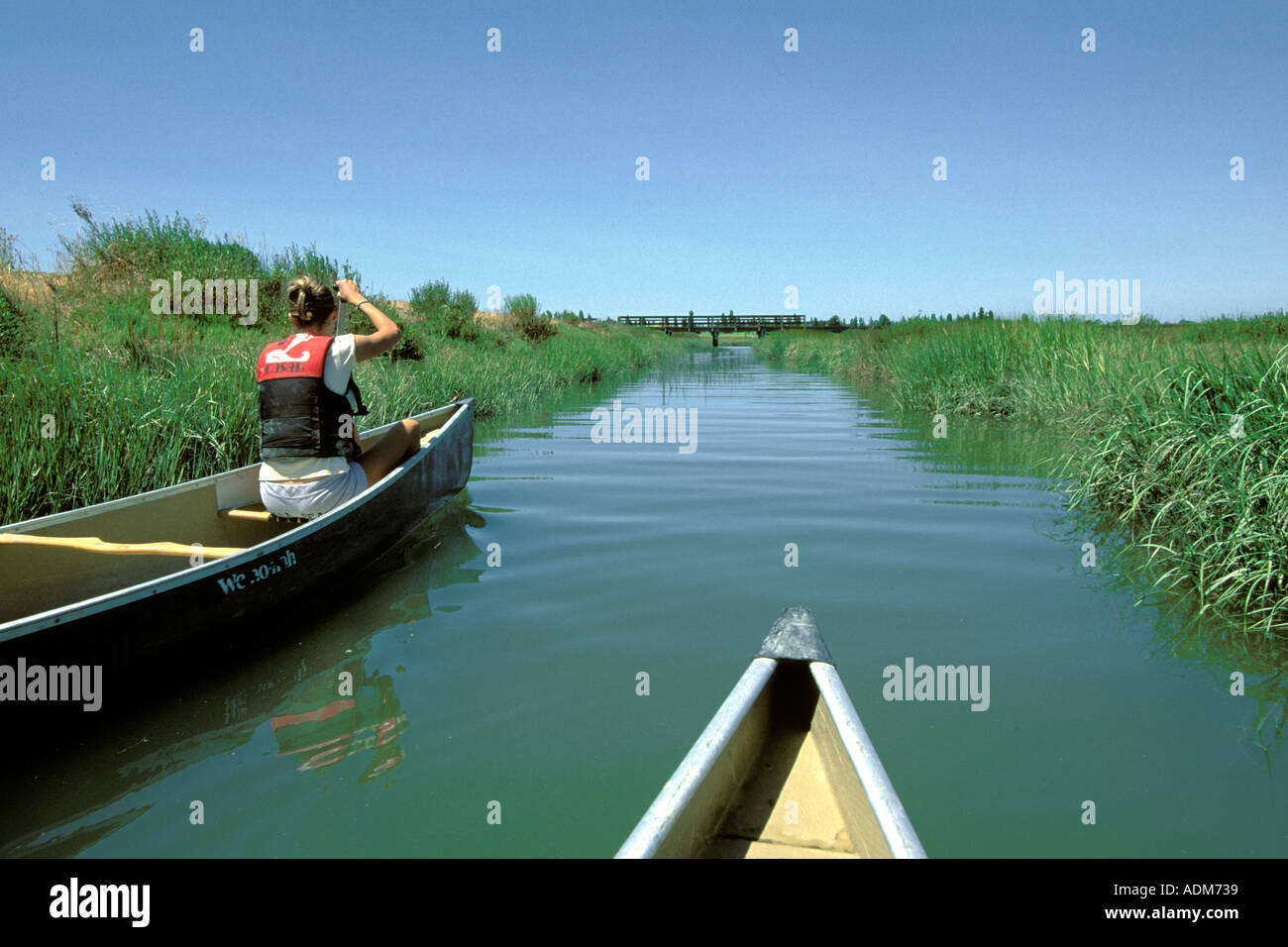 East Bay, Californie Parcs Nationaux, Arrowhead Marsh, Oakland, canoë-kayak Banque D'Images