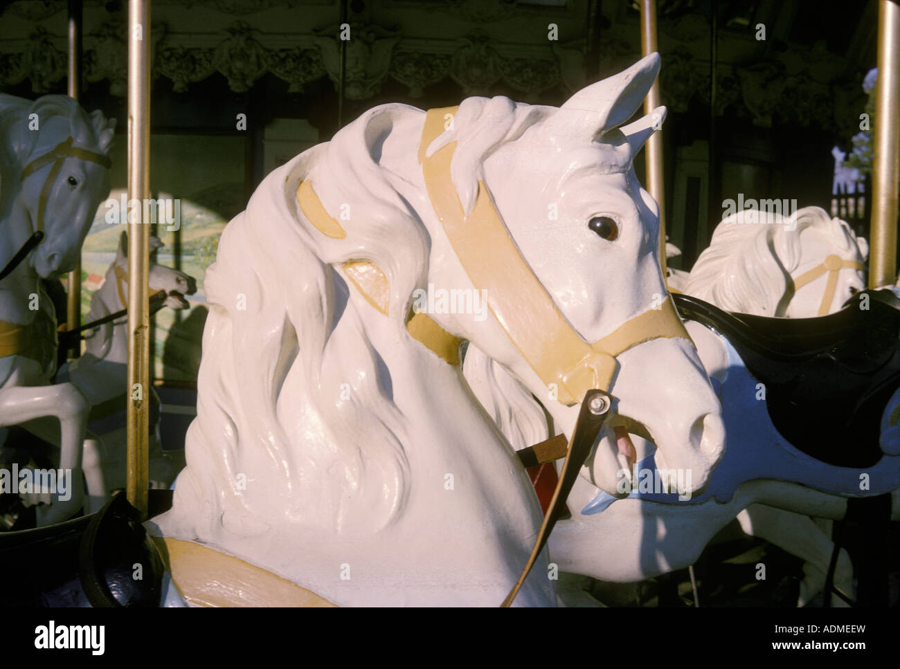 Merry go round antique cheval carrousel Six Flags over Texas USA Amérique du Sud Banque D'Images