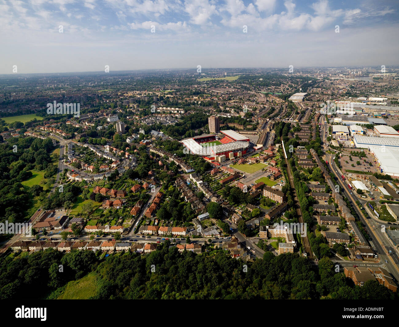 Vue aérienne de Charlton Athletic Football Club, London Banque D'Images
