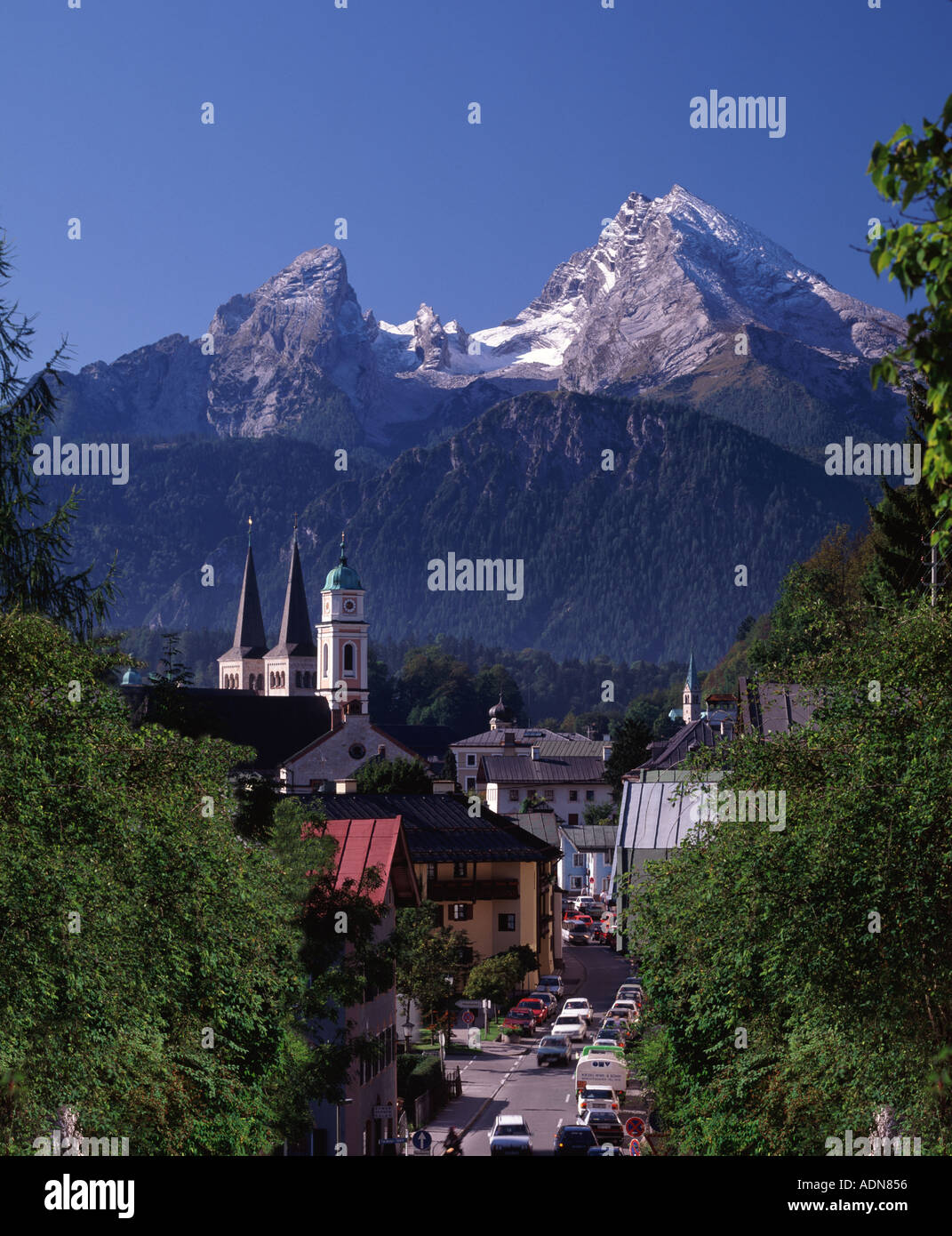 Allemagne Bavière Berchtesgaden et le mont Watzman Banque D'Images
