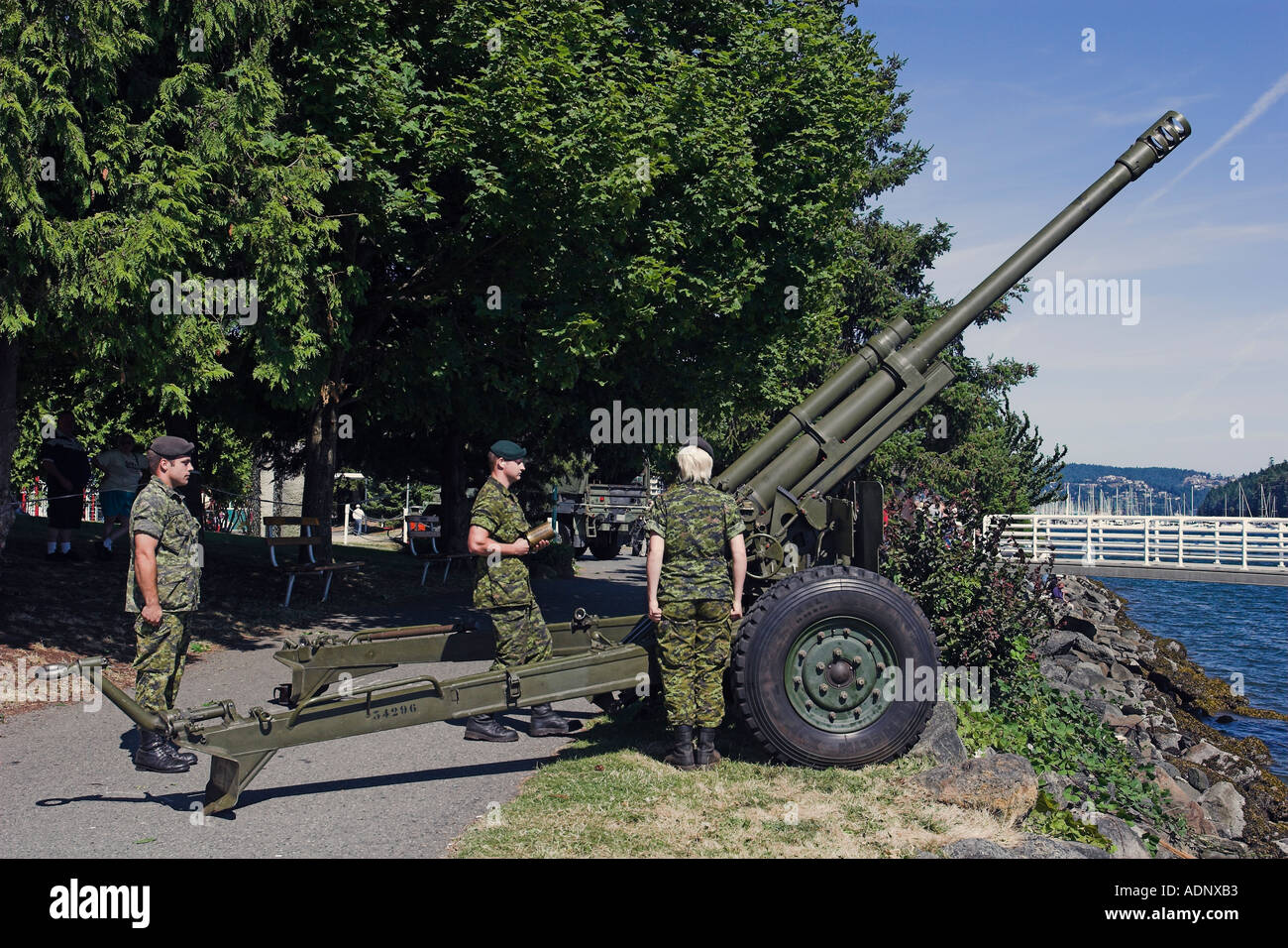 M4AI 76mm canon d'artillerie de l'Armée canadienne se réserve Nanaimo Vancouver Island British Columbia Canada Banque D'Images