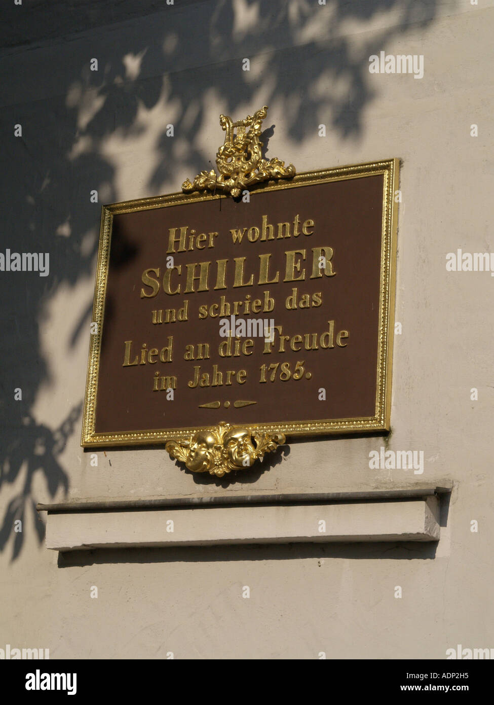 Plaque à la schillerhaus à Leipzig où l'ode à la joie a écrit à Friedrich Schiller Banque D'Images