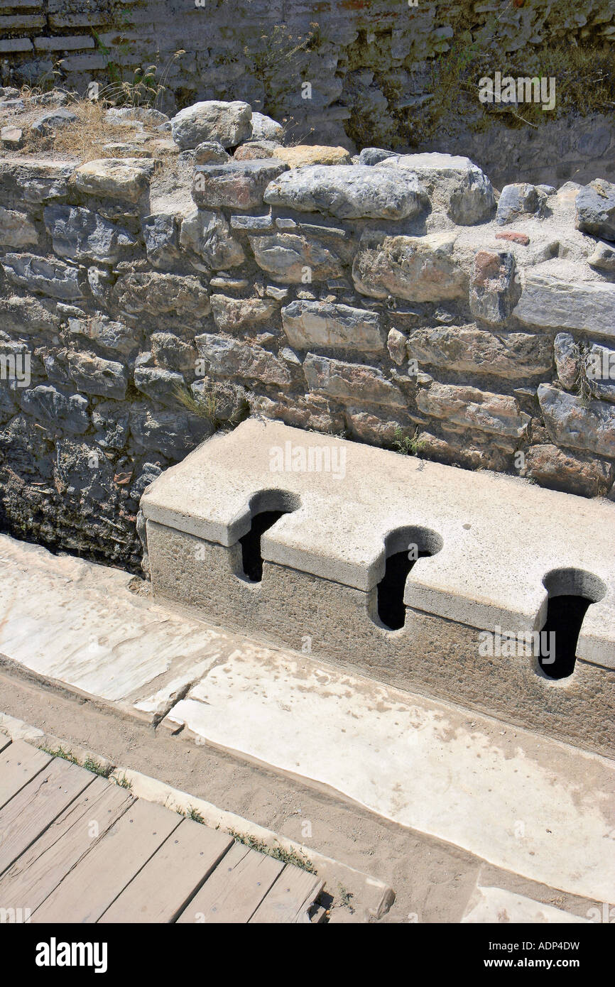 Les sièges de toilette ancienne Ephèse Turquie Banque D'Images