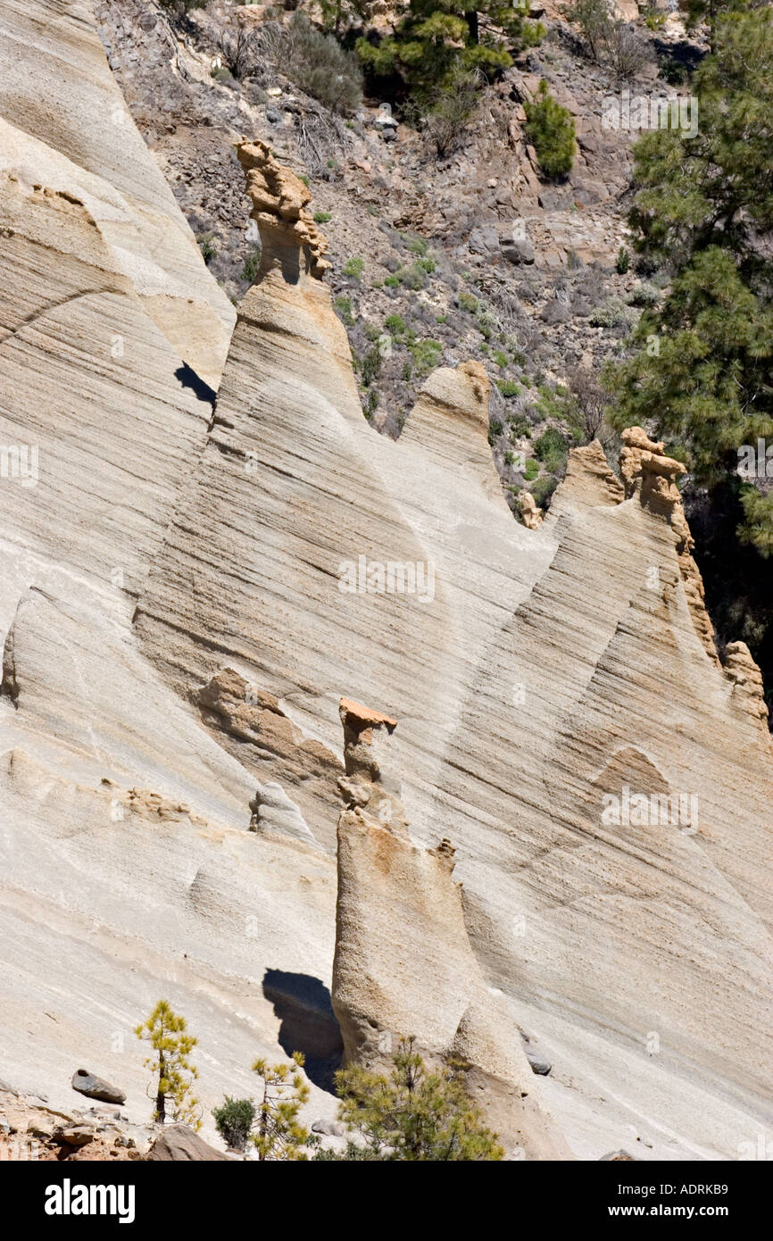 Paysage lunaire lunar Paisaje près de Vilaflor Tenerife Espagne Banque D'Images