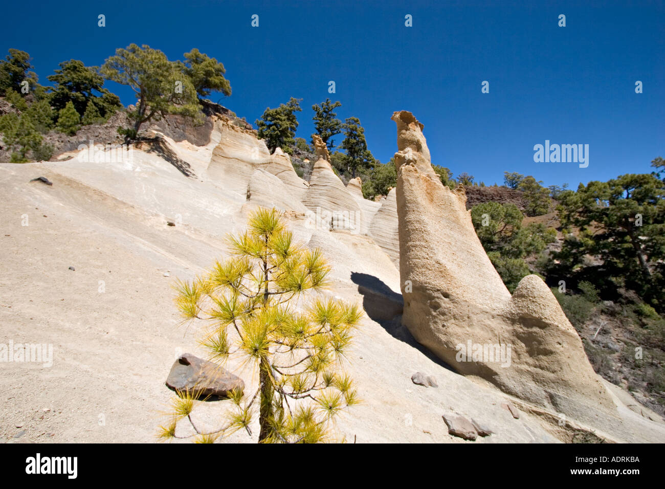 Paysage lunaire lunar Paisaje près de Vilaflor Tenerife Espagne Banque D'Images