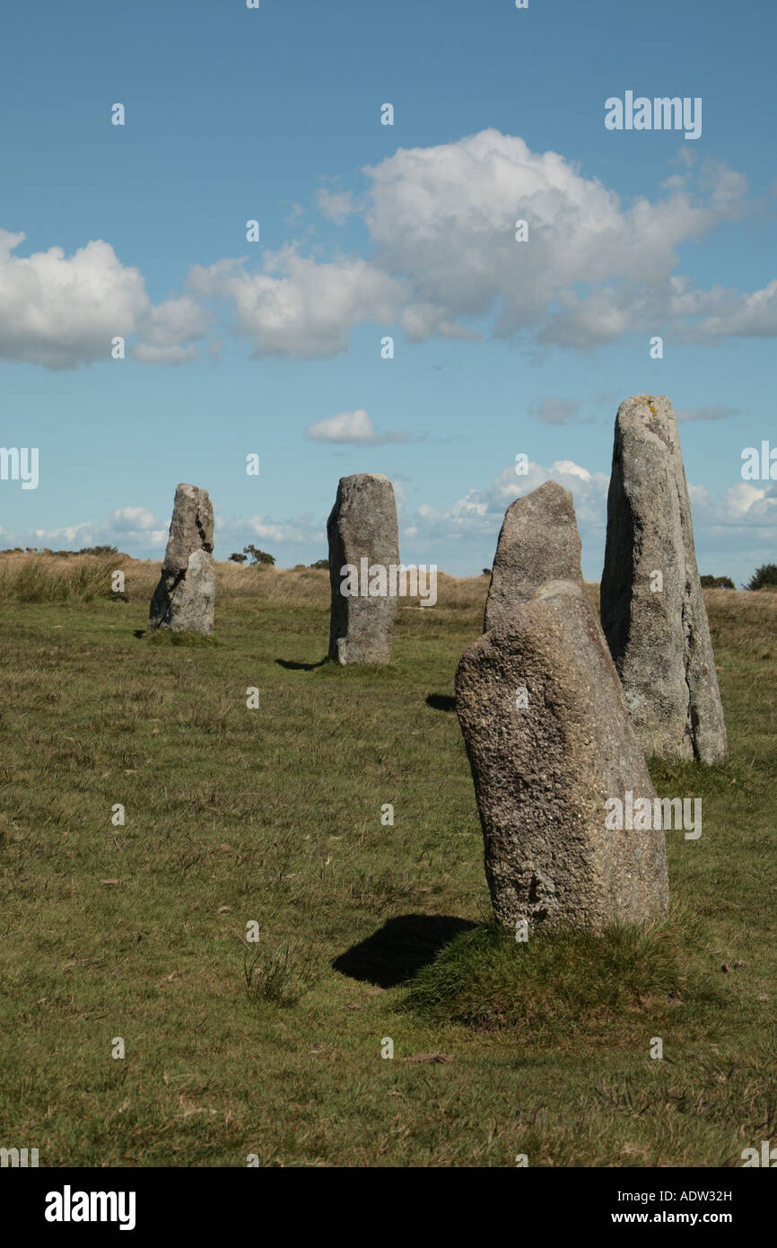 The Hurlers stone circle. Banque D'Images