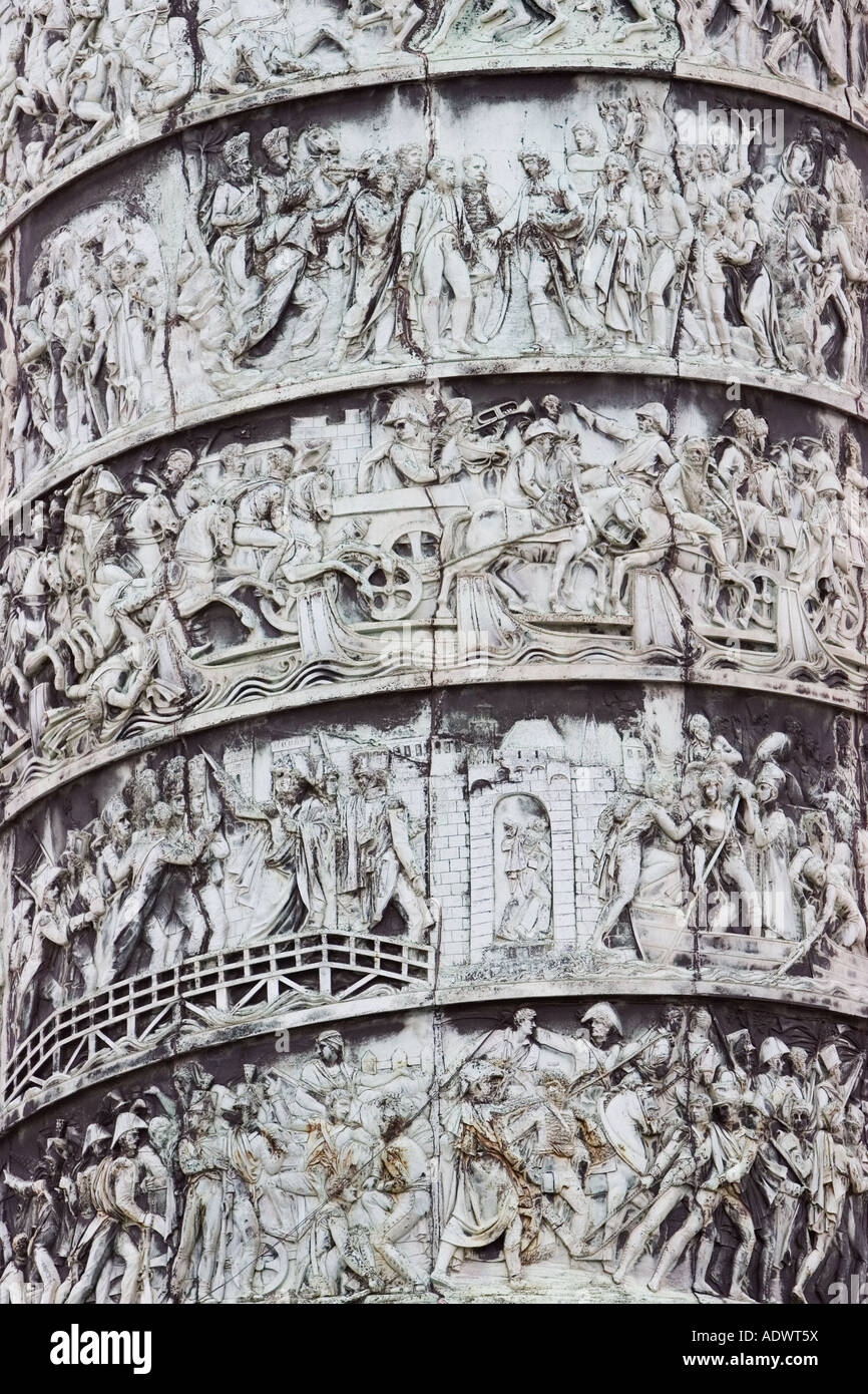 La colonne Vendôme en place vendôme Paris France Banque D'Images