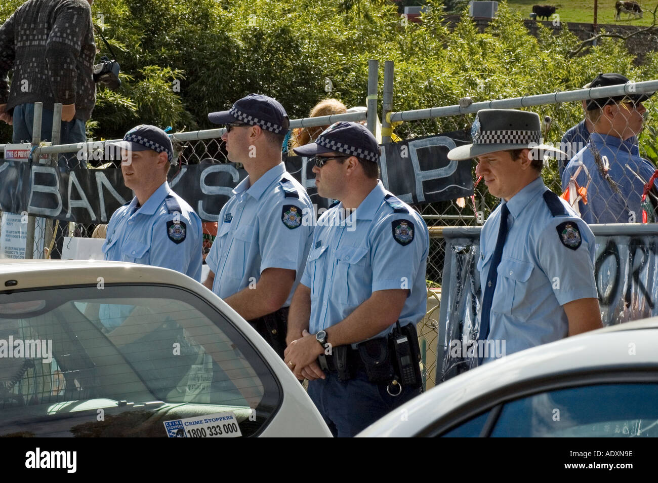 Maleny protester contre la construction d'un supermarché Woolworths 3701 Banque D'Images