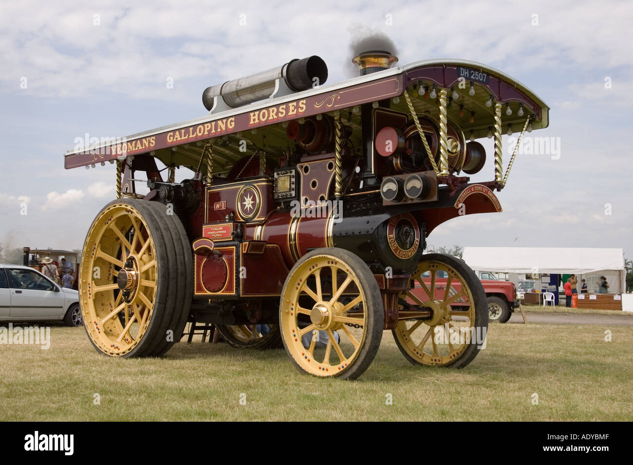 Un 1920 Burrell traction à vapeur (locomotive) à la route juste Rougham Juin 2006 Banque D'Images