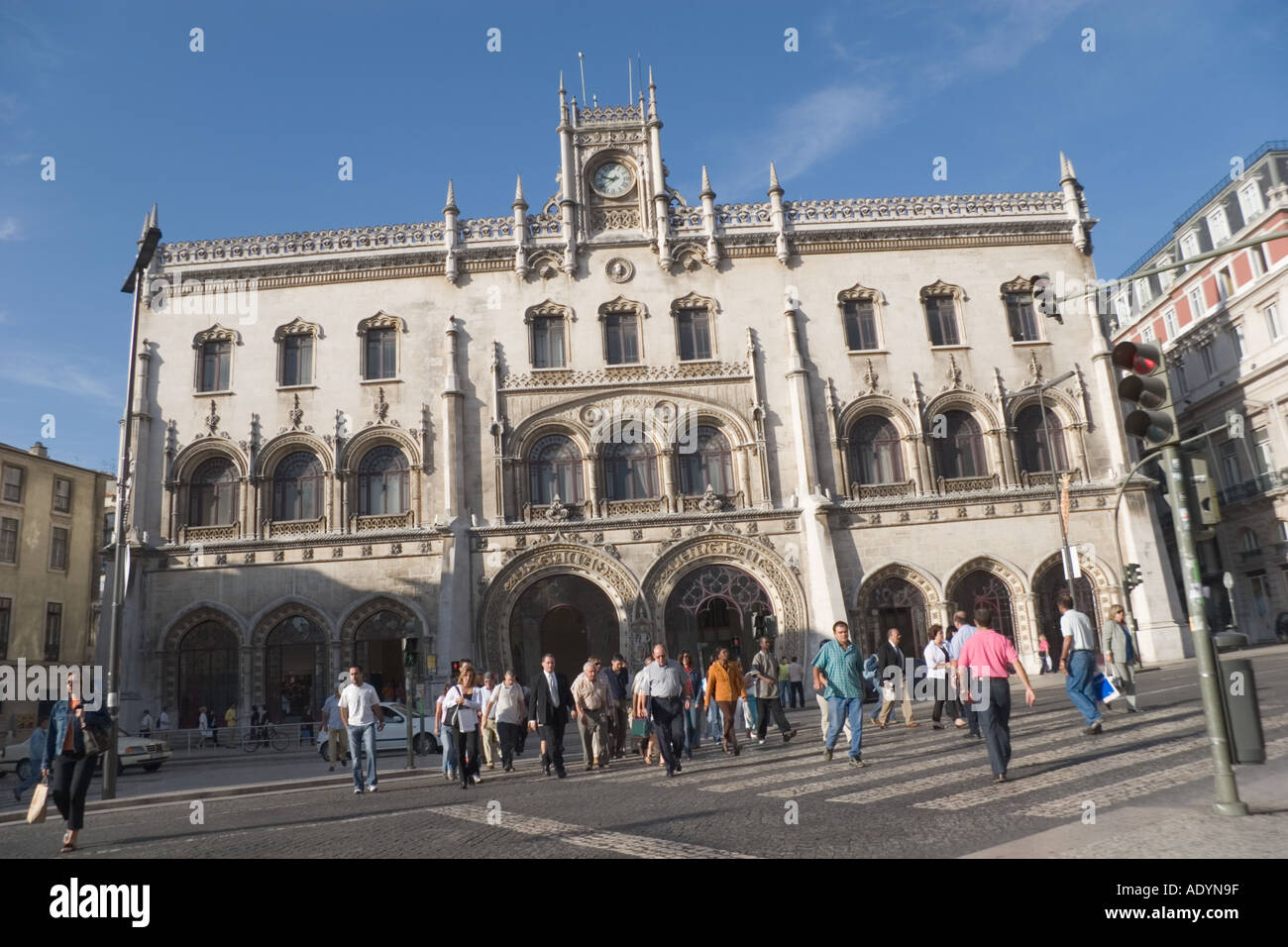 La gare du Rossio de Lisbonne Portugal Banque D'Images
