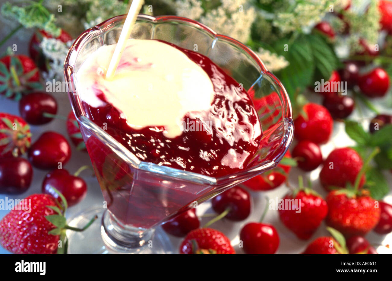 Gelée de fruits rouges à la vanille Banque D'Images