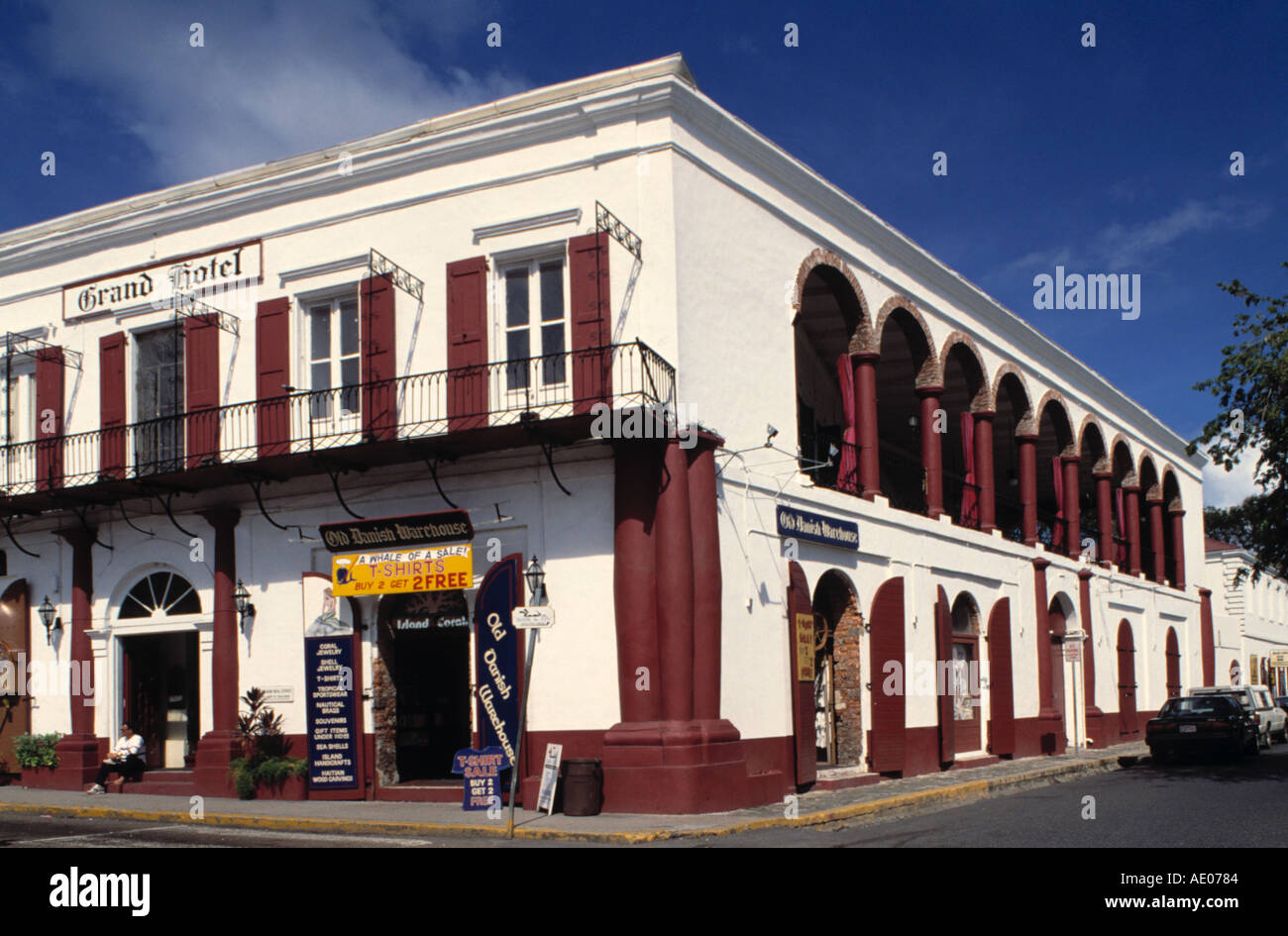 Îles Vierges des États-Unis, Charlotte Amalie le grand bâtiment de l'Hôtel 1843 probablement le plus tôt les grands hôtels dans les Caraïbes Banque D'Images