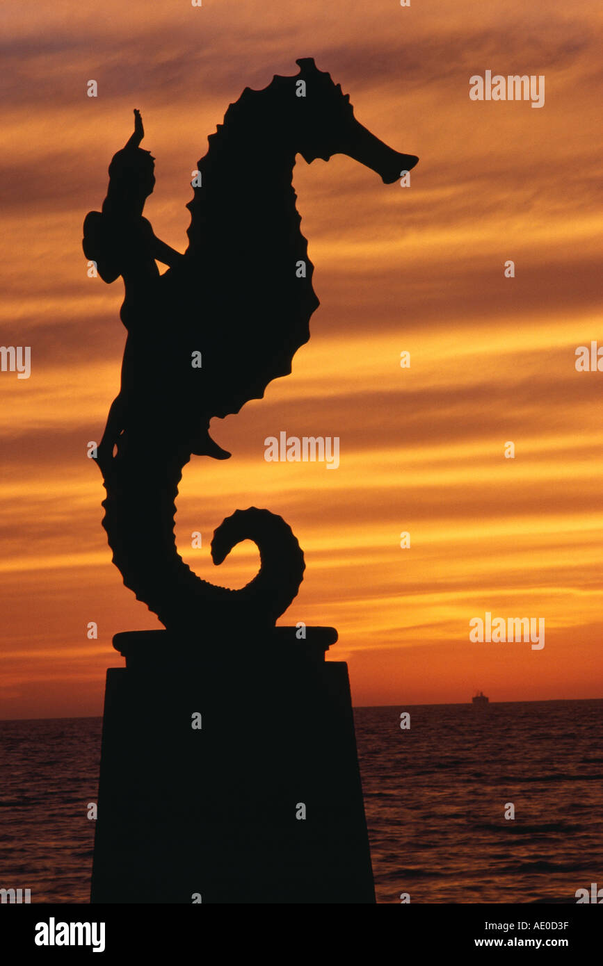 Sur le front de mer d'hippocampes Puerta Vallerta Mexique Banque D'Images