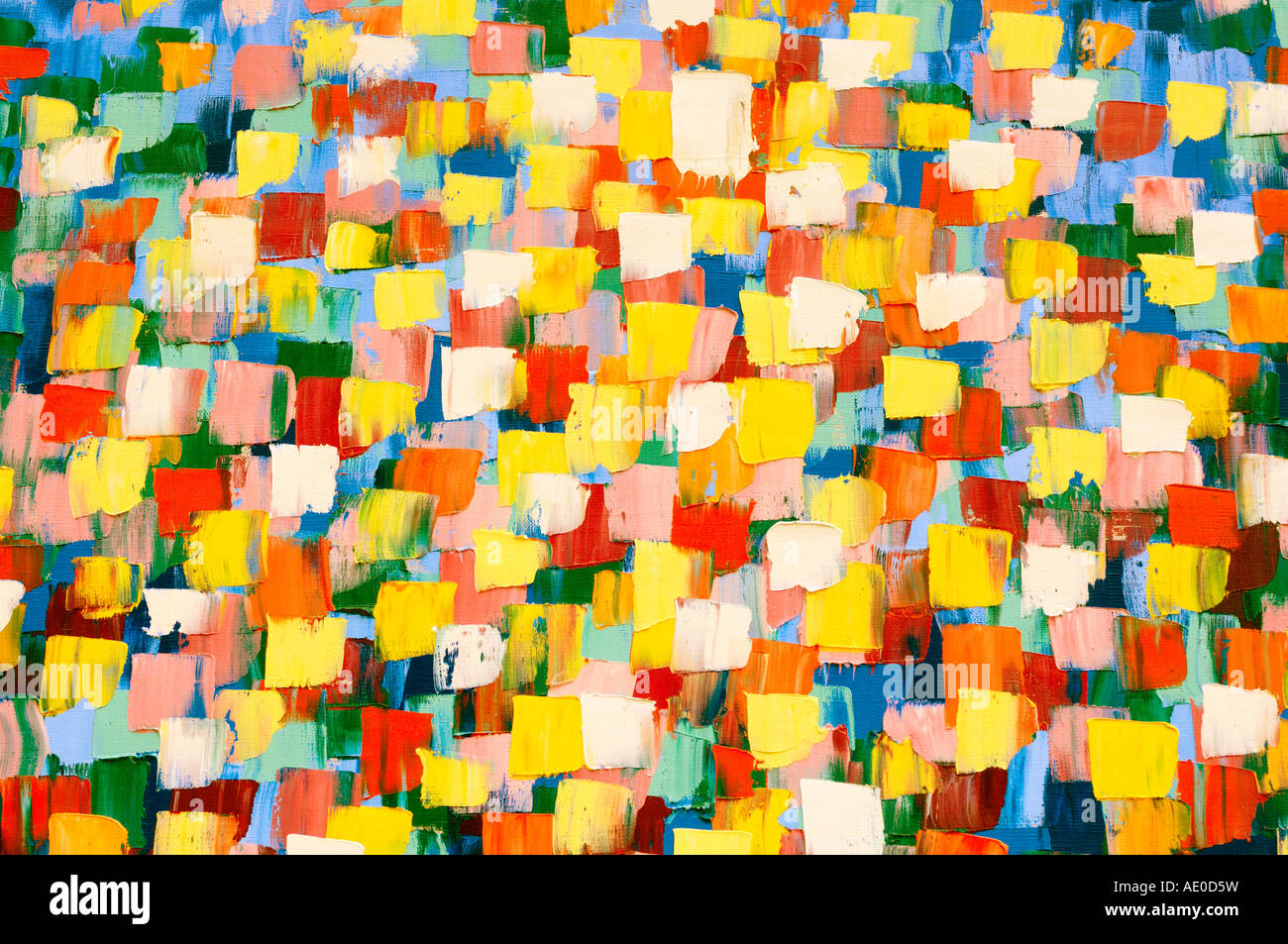 Résumé dans la peinture à l'huile psychédélique couleurs jaune vif Banque D'Images