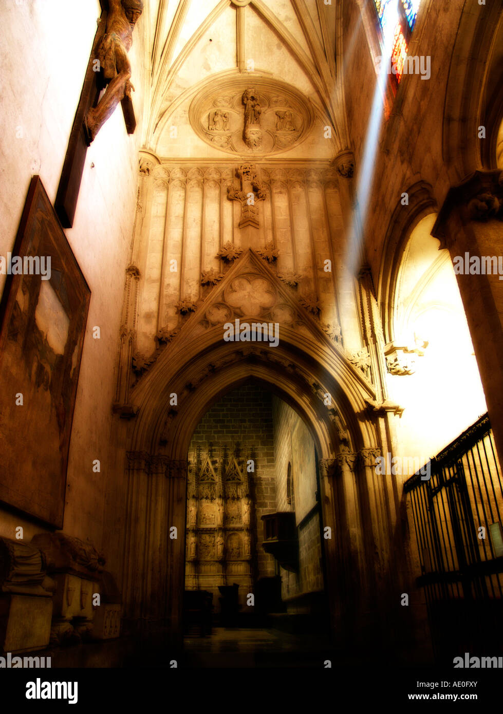 Entrée de la Chapelle du Saint Calice. Cathédrale de Valence. Espagne Banque D'Images