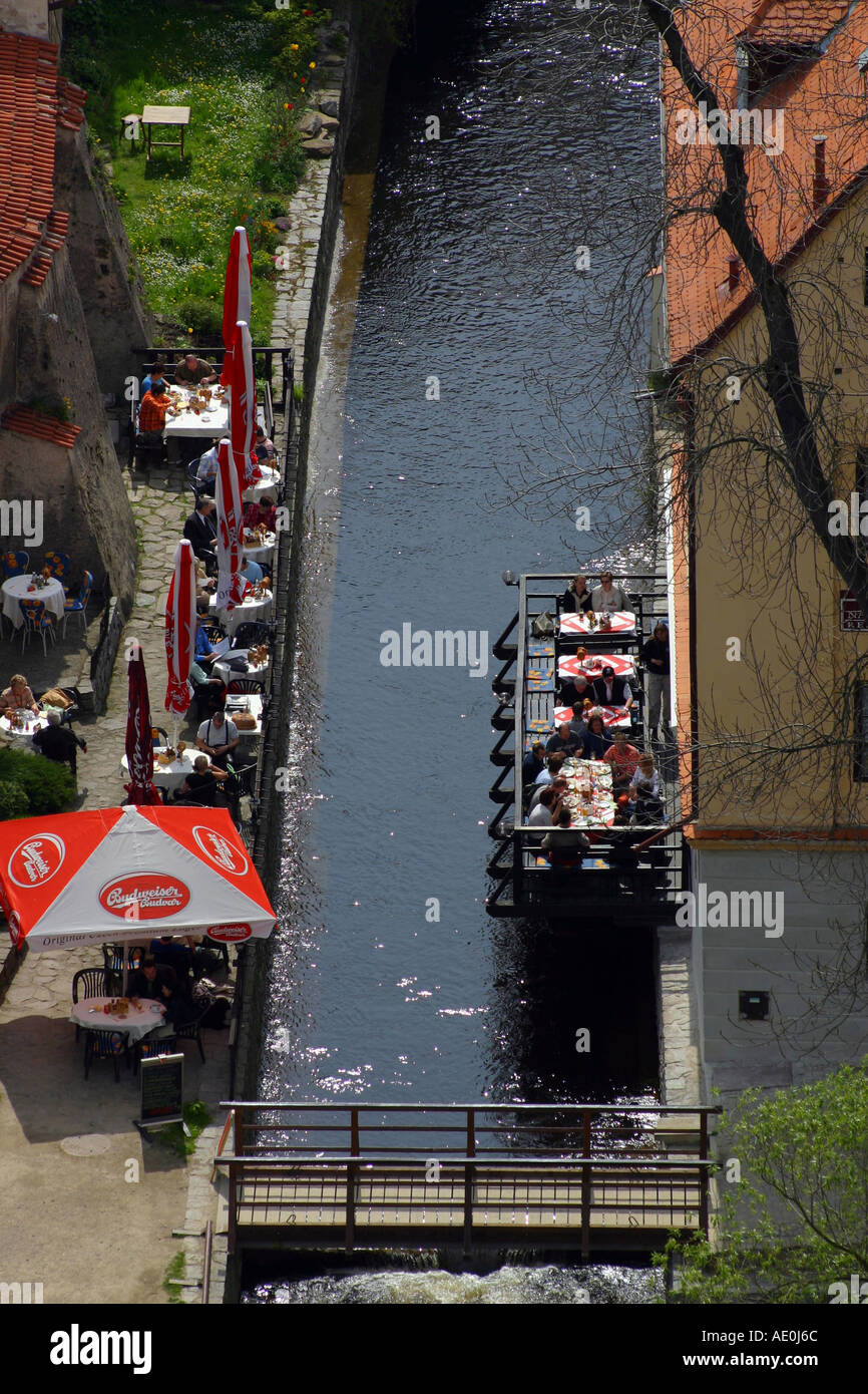 Restaurants dans la région de Cesky Krumlov République Tchèque Banque D'Images