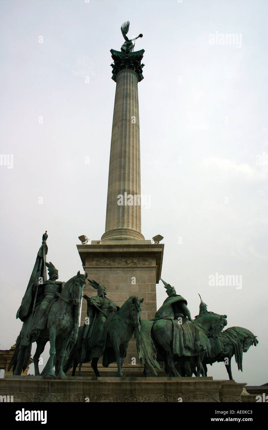 Place des Héros de Budapest Hongrie Banque D'Images