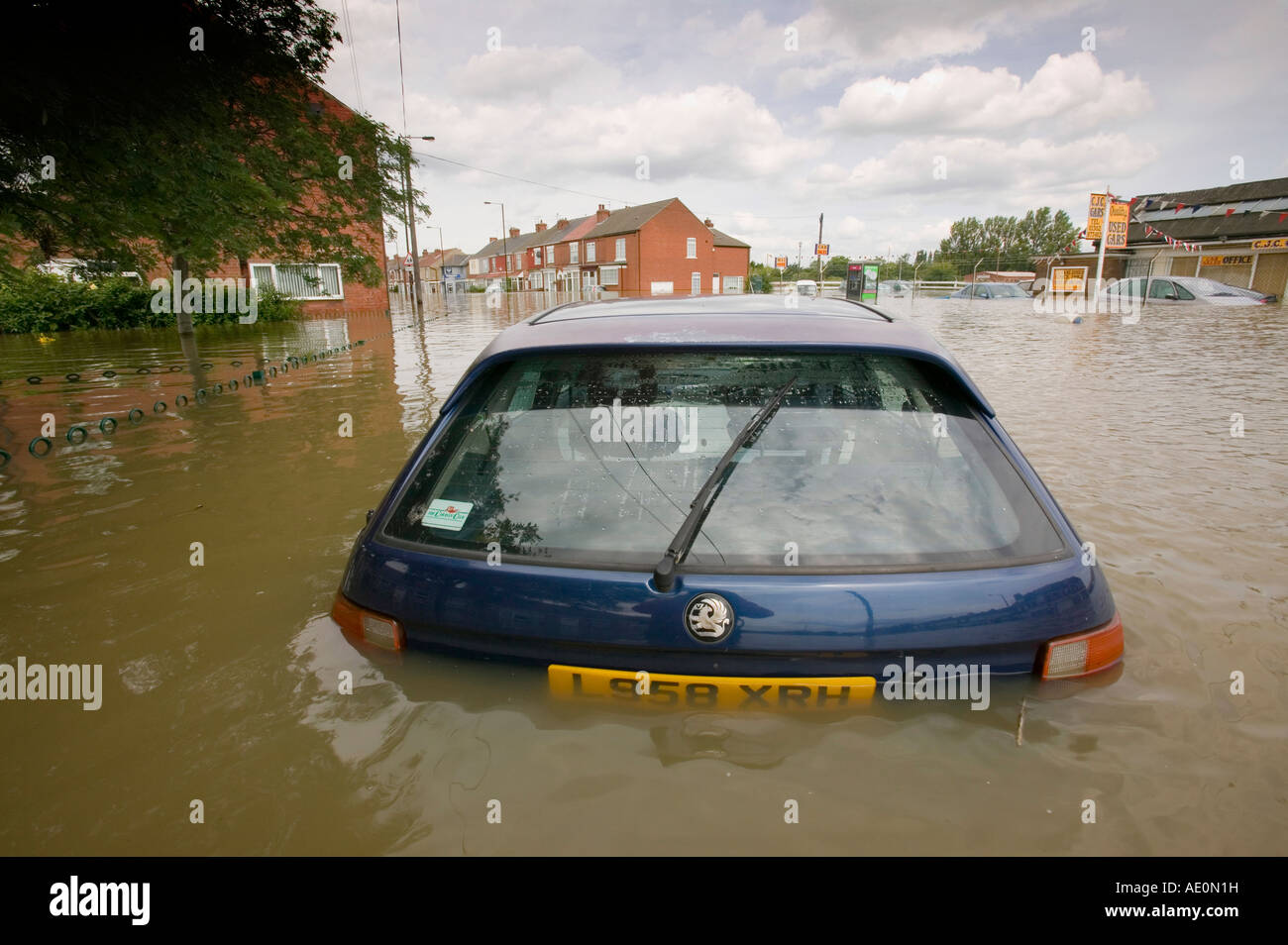 Les inondations au bar sans frais près de Doncaster, dans le Yorkshire du Sud, UK Banque D'Images