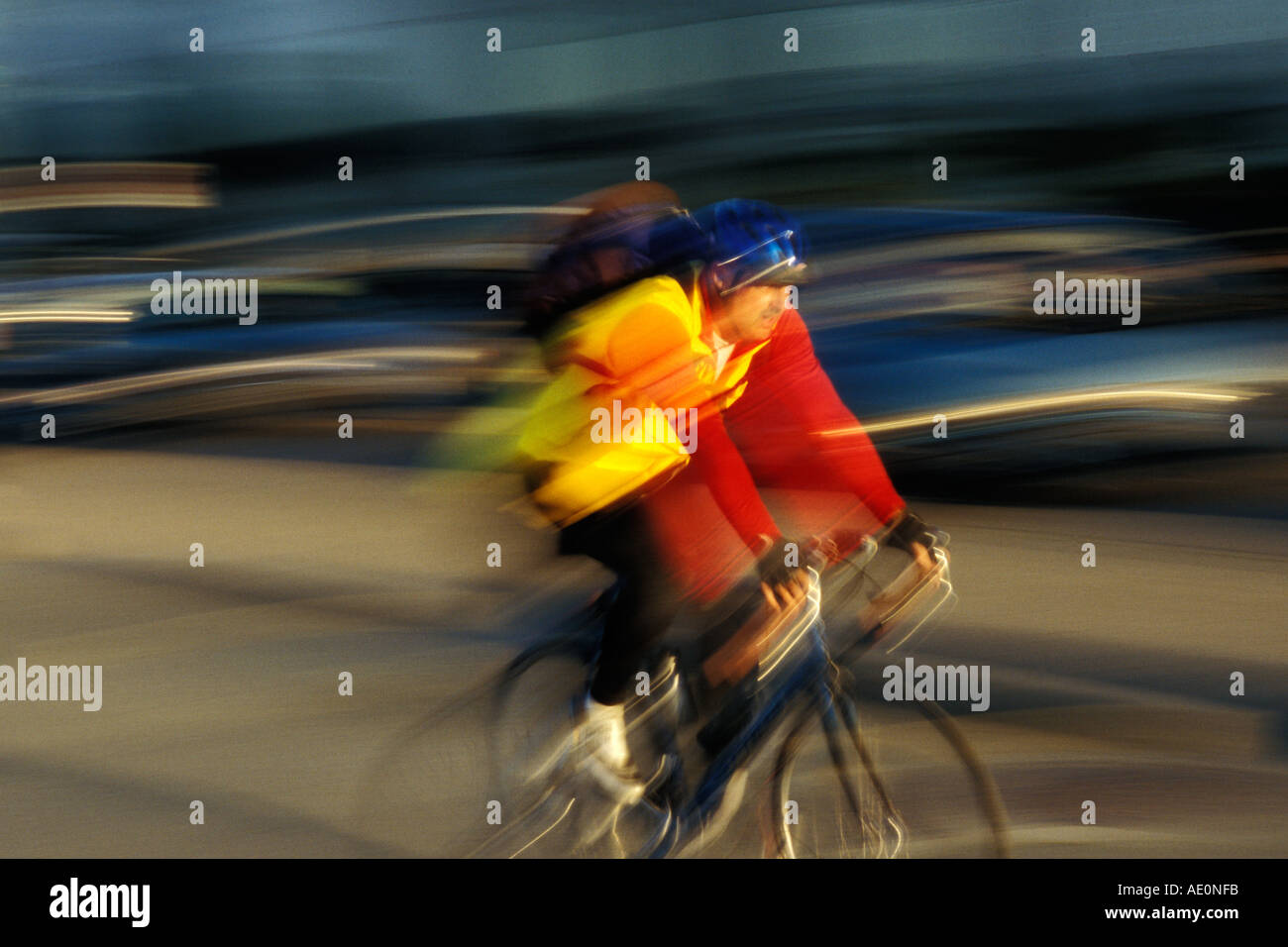 La Californie, San Francisco, Bicyclist Banque D'Images