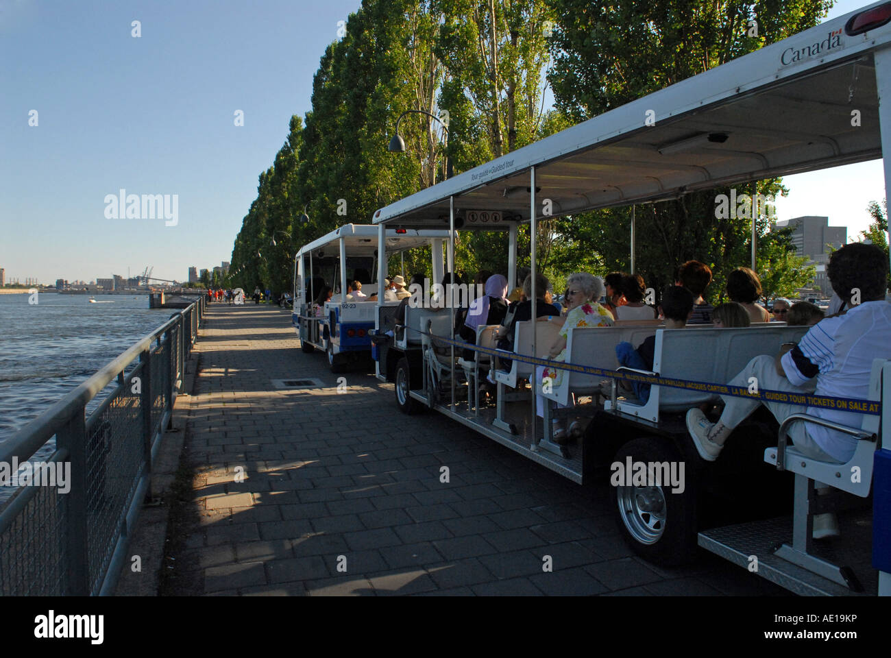 Train touristique Bassin Bonsecours Vieux Port de Montréal Québec Canada Banque D'Images