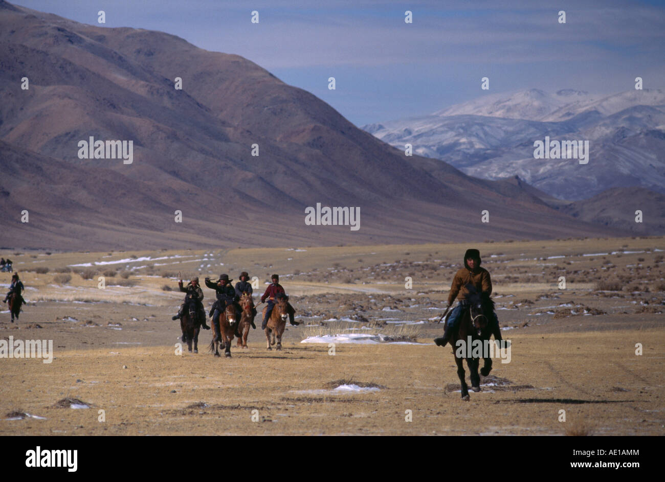 Bayan Olgii nomades de Mongolie Banque D'Images