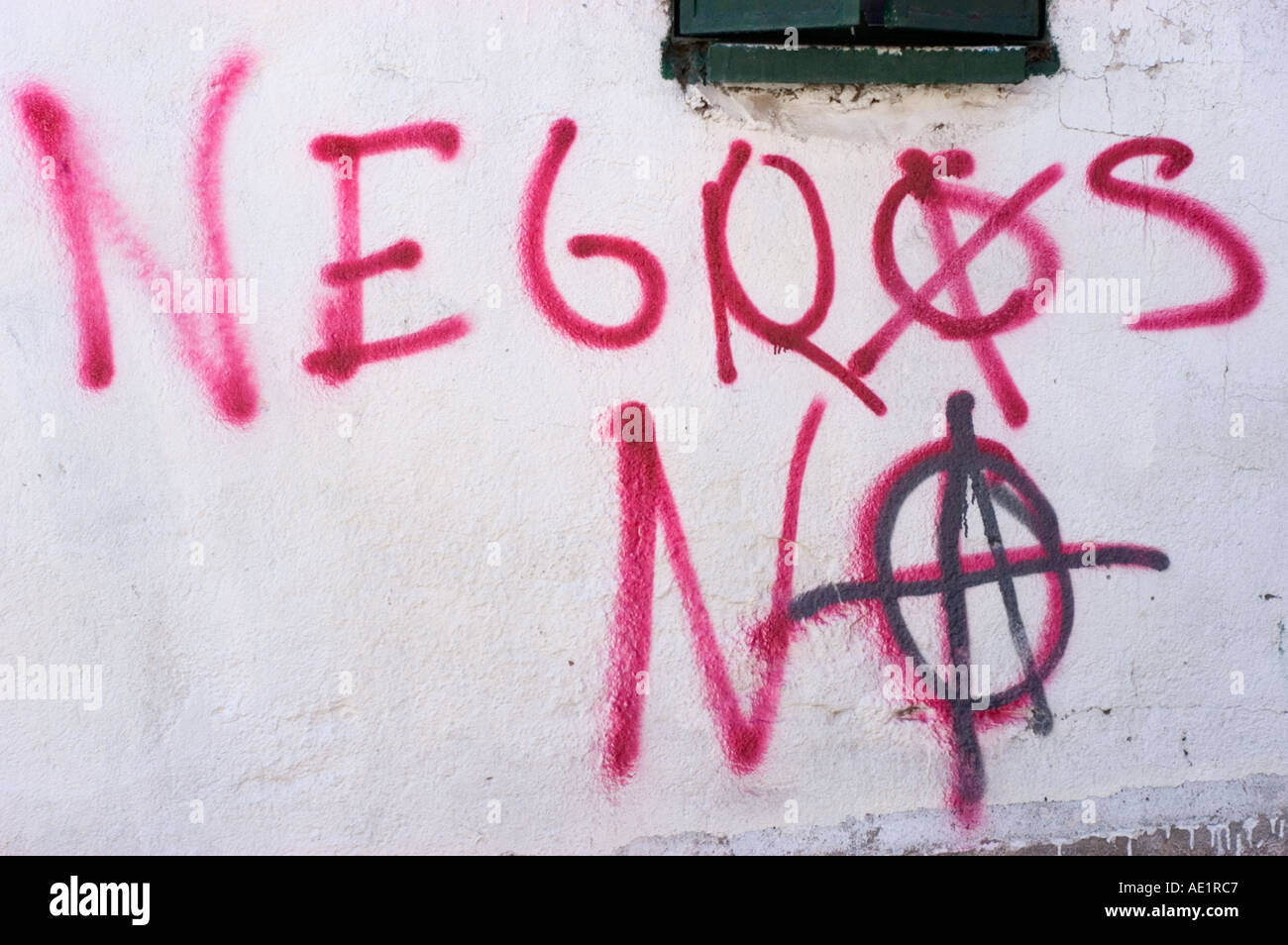 Message de graffitis racistes Banque D'Images