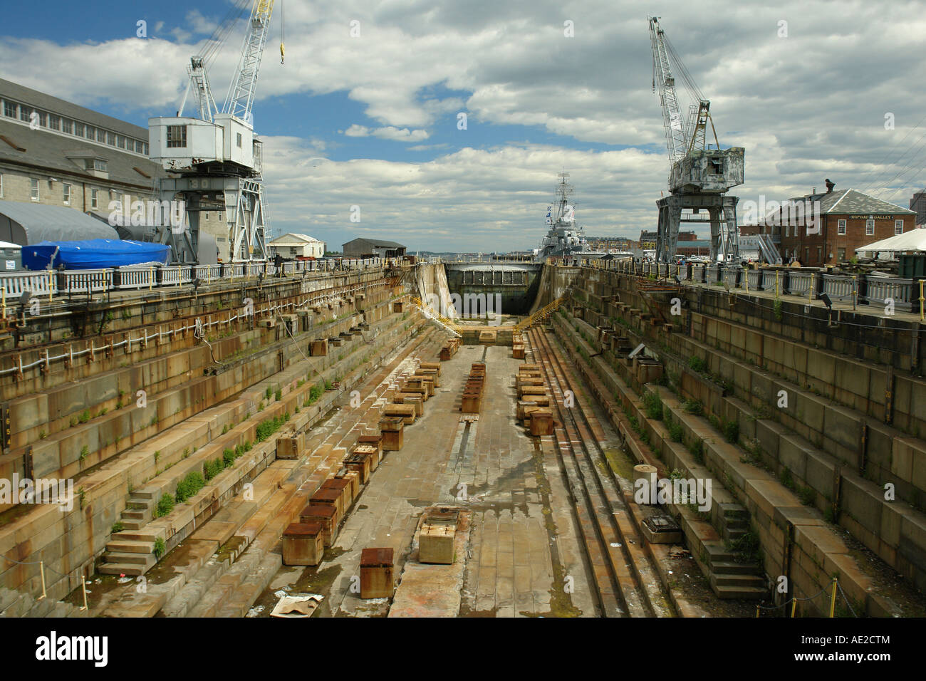 AJD58933, Boston, MA, Massachusetts, Charlestown Navy Yard Centre des visiteurs, l'USS Constitution Museum, chantier, berth Banque D'Images