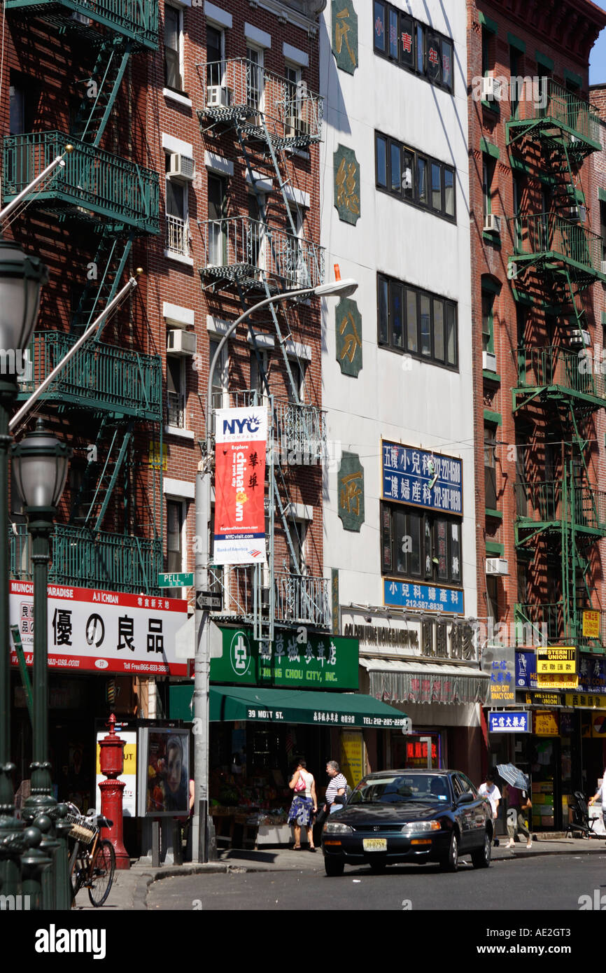 Mott Street Chinatown Manhattan New York USA Banque D'Images