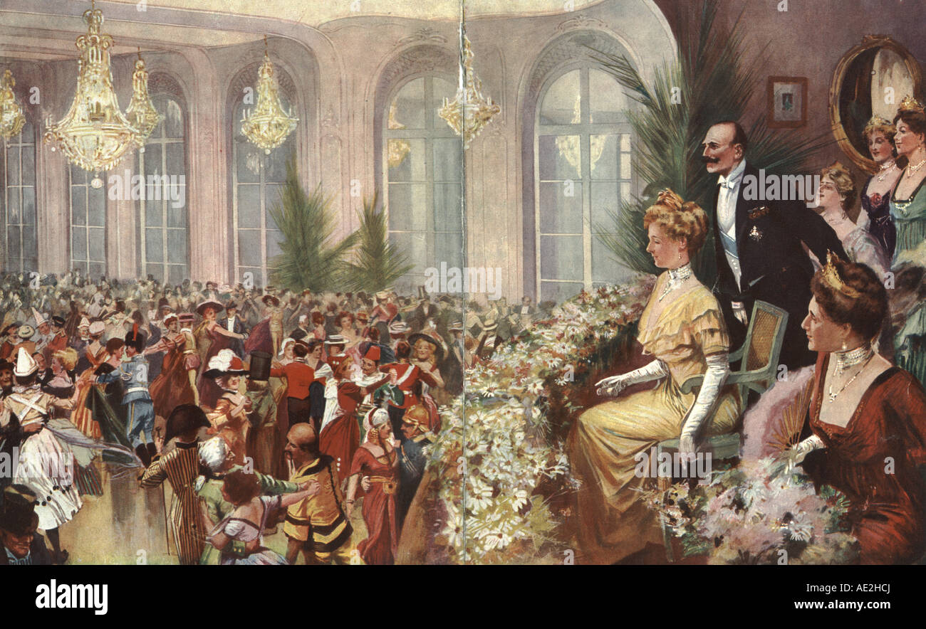 Costumé au Savoy Hotel, Londres, 1912 de l'aide de la Middlesex Hospital vu par le Prince Alexandre de Teck Banque D'Images