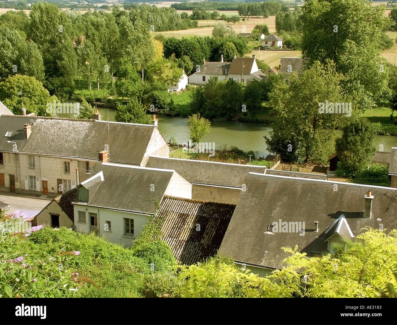 France Loir et Cher vallée de la rivière loir troo vue sur le village