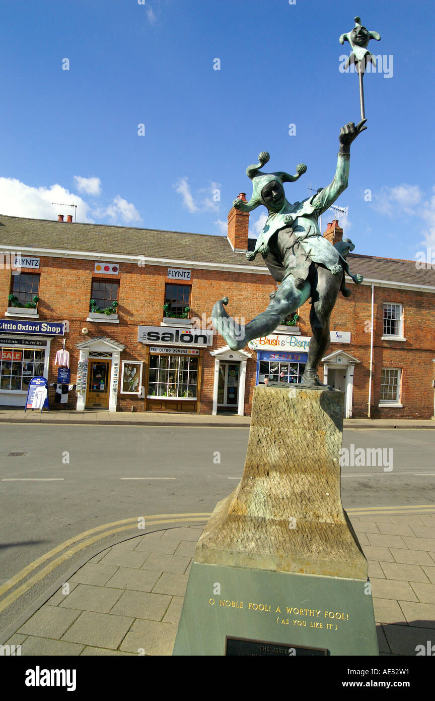 Statue de farceur à Stratford upon Avon, Angleterre Banque D'Images