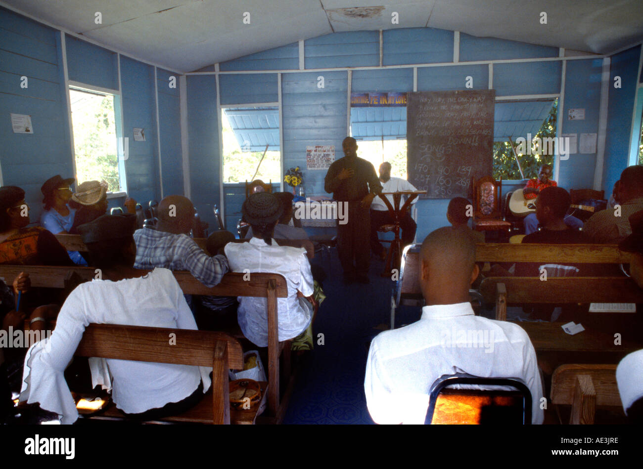 C Castries St Lucia Église de Dieu 7e jour Service Sur Sabbeth Sion Revival Banque D'Images