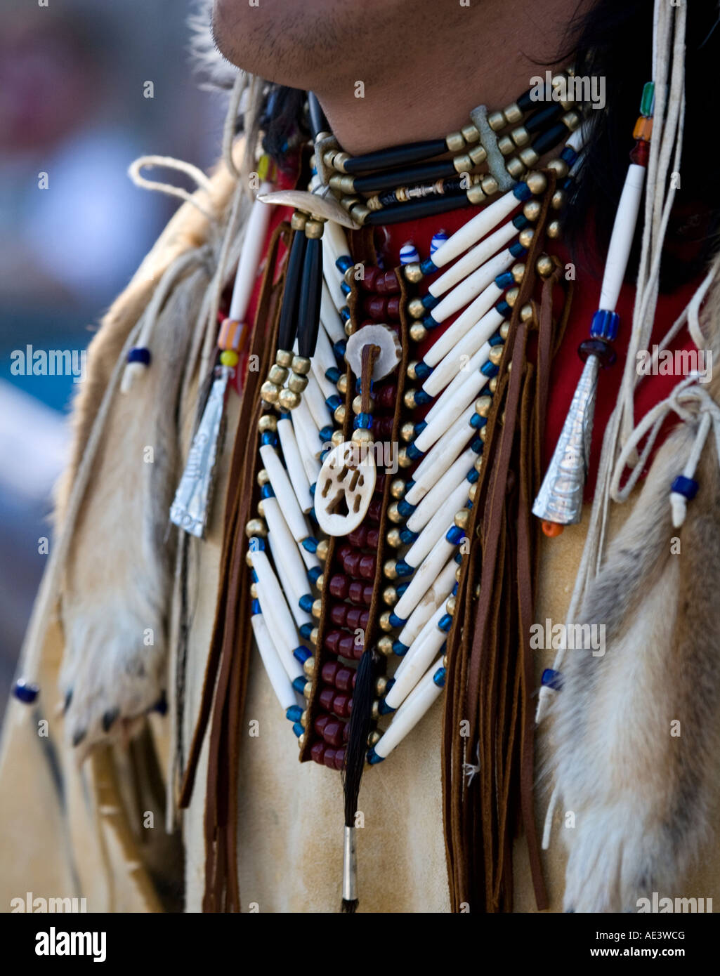 Détail de Native American Indian bijoux collier Banque D'Images