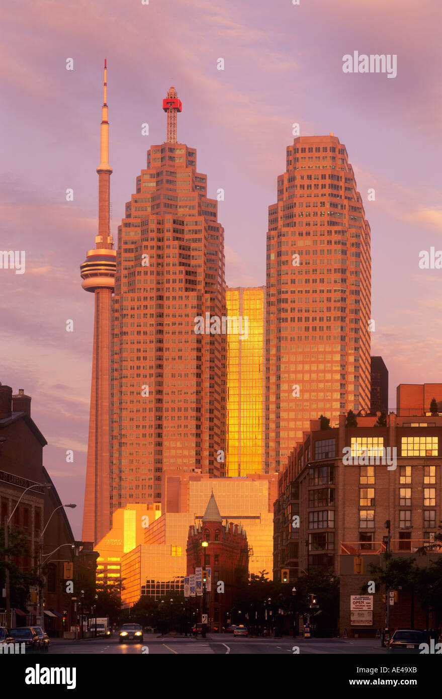 Canada, Toronto, paysage urbain avec le CN Tower Banque D'Images