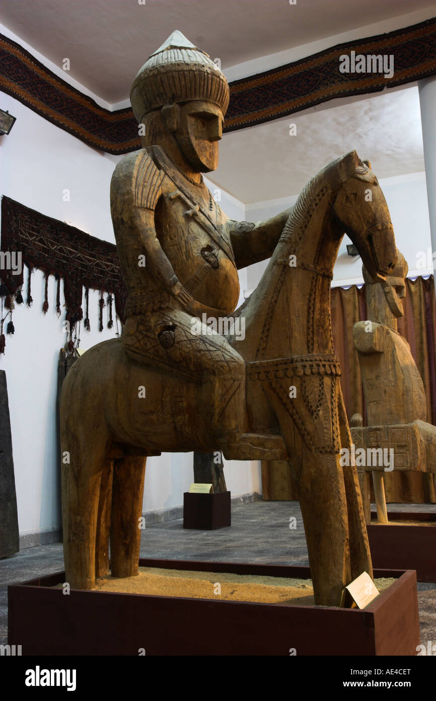 Nuristan célèbre statue de Roi le cheval, Musée de Kaboul, Kaboul, Afghanistan, Asie Banque D'Images