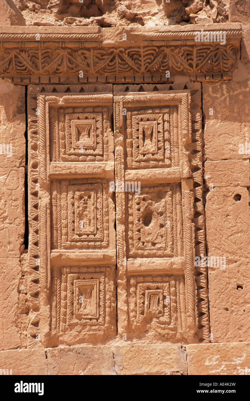 La porte du Nord, tombe nécropole, Ghirza, Cyrénaïque, Libye, Afrique du Nord, Afrique Banque D'Images