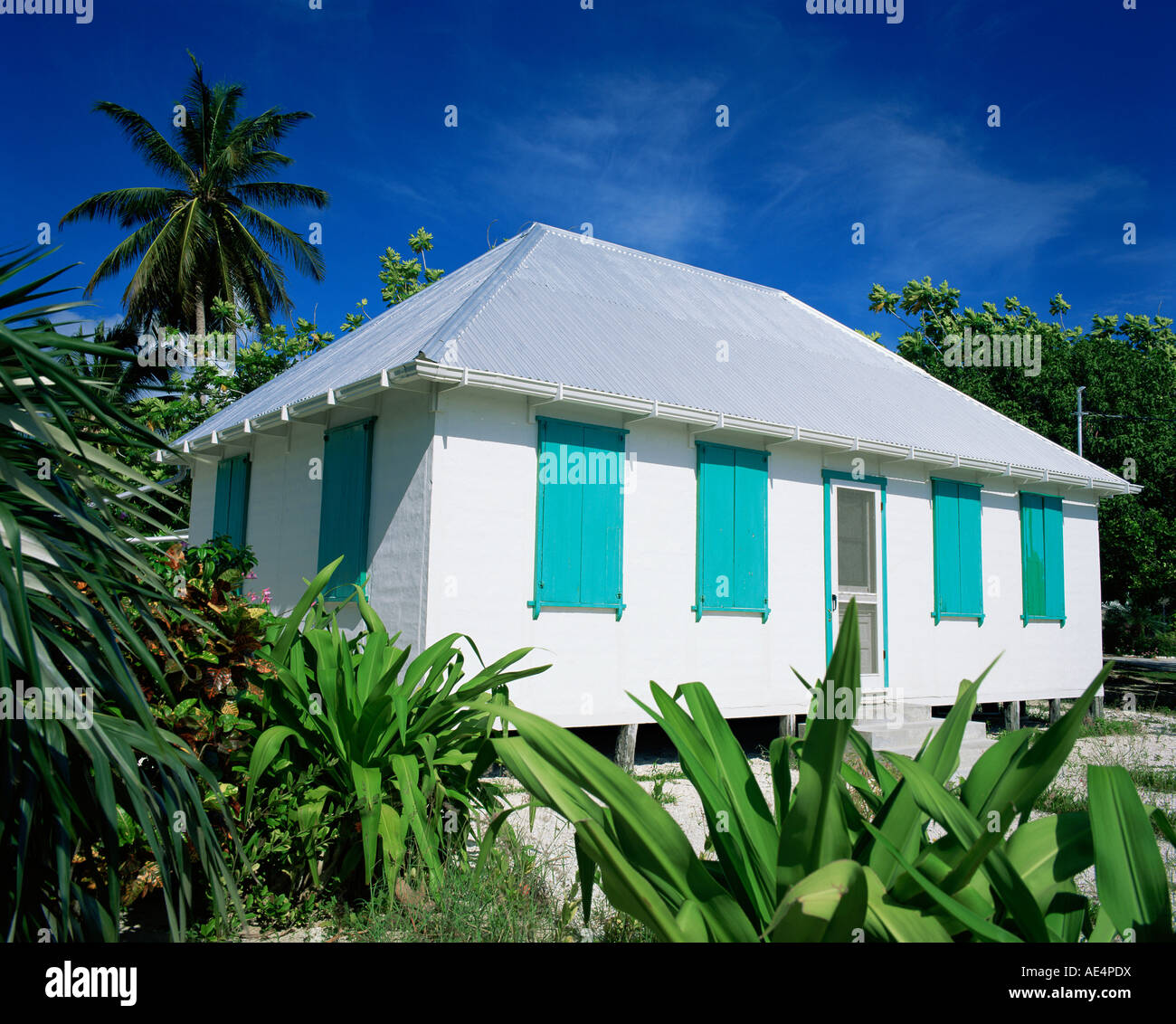 Chalet typique, George Town, Grand Cayman, îles Caïmans, Antilles, Amérique Centrale Banque D'Images