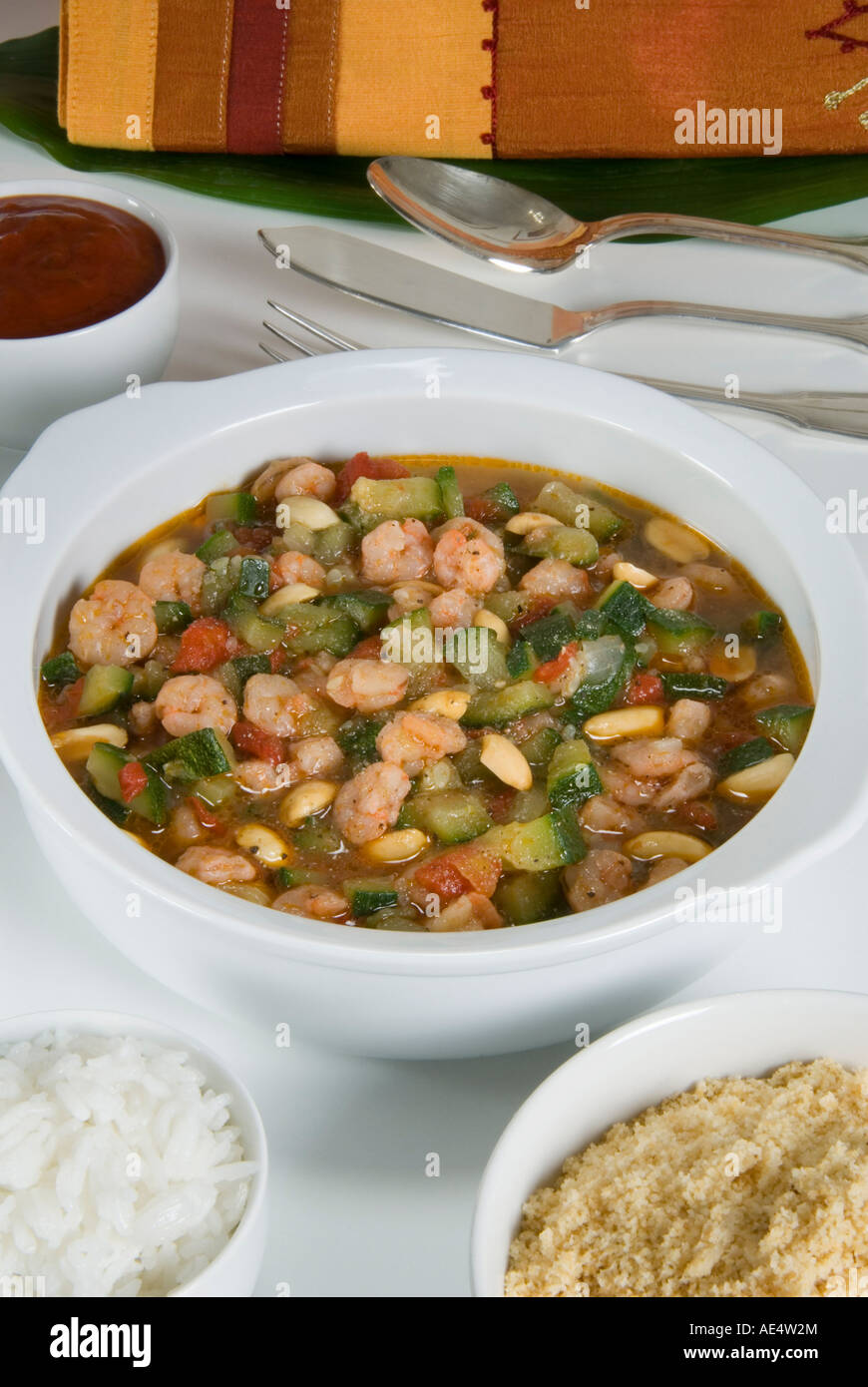 La nourriture brésilienne, caruru de camarao (soupe de légumes aux crevettes), Brésil, Amérique du Sud Banque D'Images