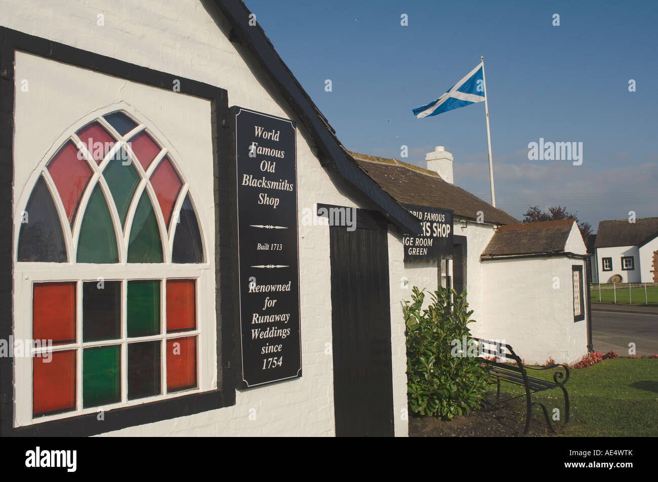 Vieux Blacksmiths Shop Salle de mariage, Gretna Green, Dumfries, Ecosse, Royaume-Uni, Europe Banque D'Images