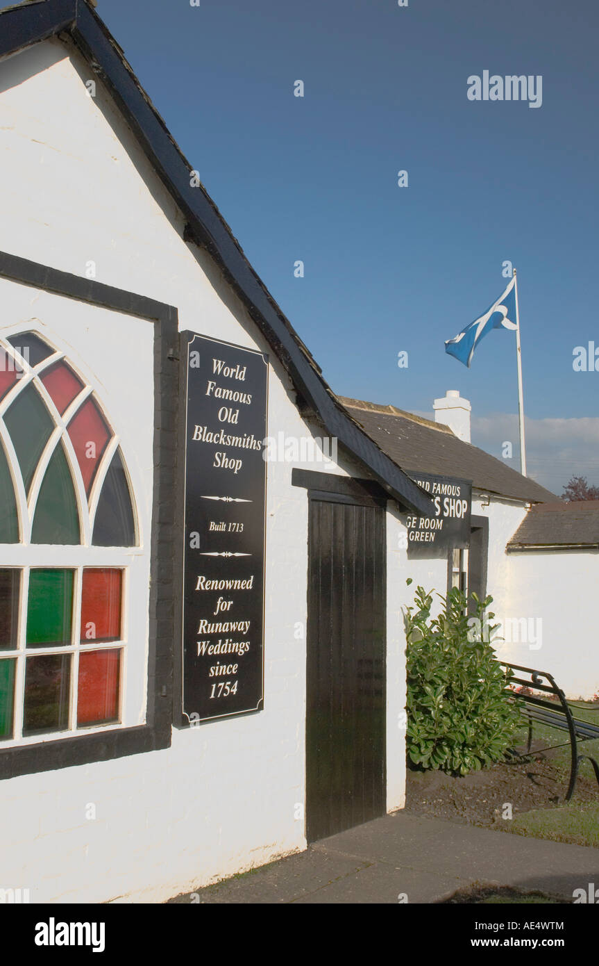 Vieux Blacksmiths Shop Salle de mariage, Gretna Green, Dumfries, Ecosse, Royaume-Uni, Europe Banque D'Images